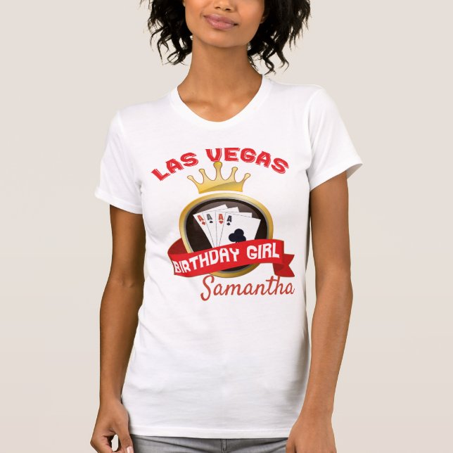 Las Vegas Casino Födelsedagsfest Anpassningsbar T- T Shirt (Framsida)