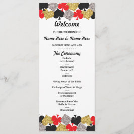 Las Vegas Casino Glitter Cards Bröllopsprogram Program