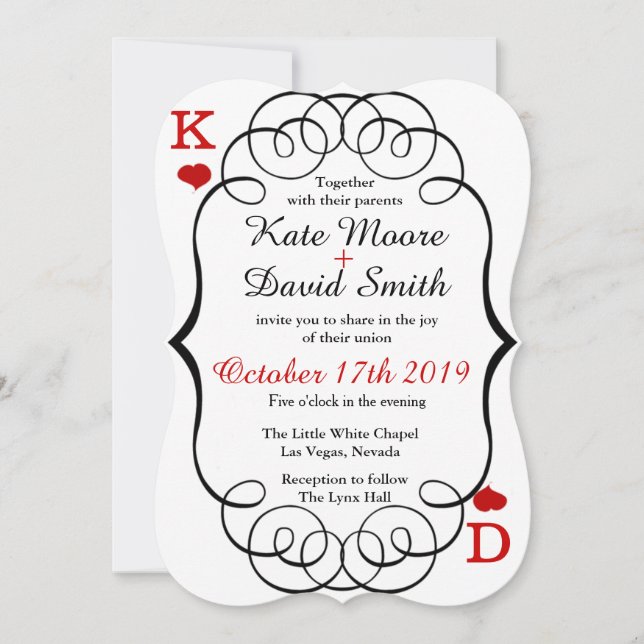 Las Vegas Casino Modern Chic Photo bröllopsinbjuda Inbjudningar (Framsida)