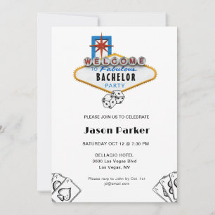 Las Vegas Casino Night Bachelor Party Inbjudningar