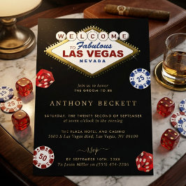 Las Vegas Casino Night Bachelor Party Inbjudningar