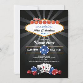 Las Vegas Casino Night Birthday Inbjudan Party