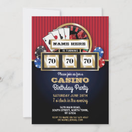 Las Vegas Casino Night Födelsedagsfest Inbjudan