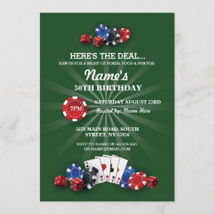 Las Vegas Casino Night Födelsedagsfest inbjudan