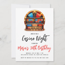 Las Vegas Casino Night Födelsedagsfest inbjudan