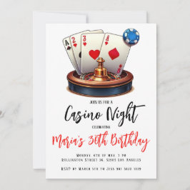Las Vegas Casino Night Födelsedagsfest inbjudan