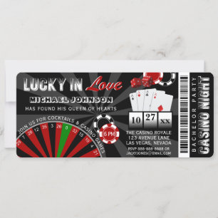 Las Vegas Casino Night Poker Bachelor Party Inbjudningar