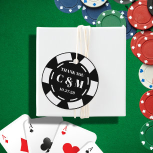 Las Vegas Casino Poker Chip Bröllop Tack Gåvor Etiketter
