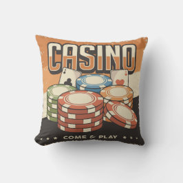 Las Vegas Casino Poker Chip Kudde
