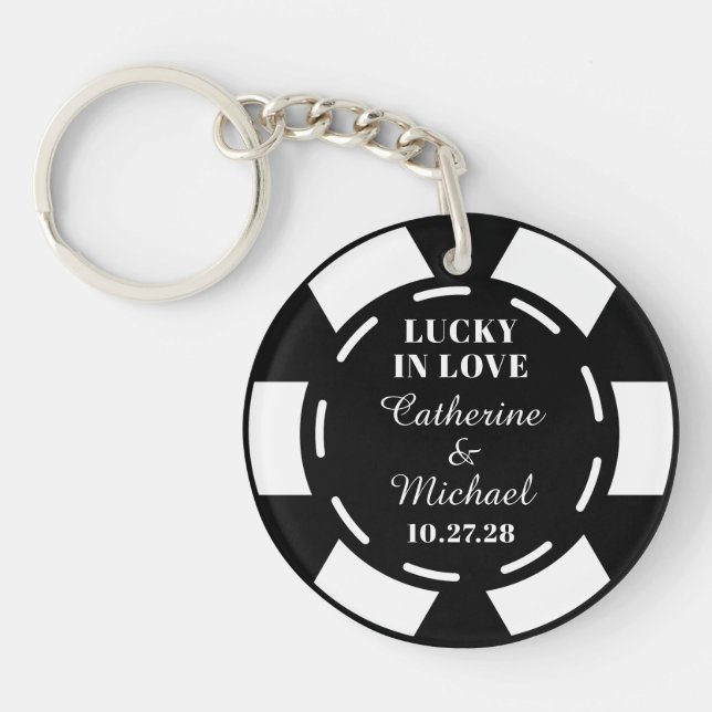 Las Vegas Casino Poker Chip Wedding Favor (Framsidan)