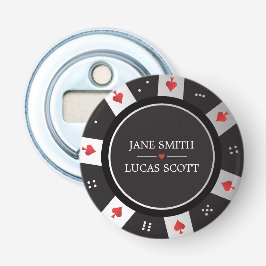 Las Vegas Casino Poker Chip Wedding Favor Flasköppnare