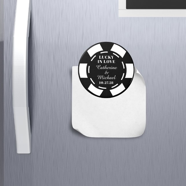 Las Vegas Casino Poker Chip Wedding Favor Magnet (Skapare uppladdad)