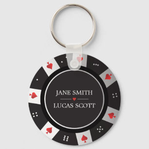Las Vegas Casino Poker Chip Wedding Favor Nyckelring