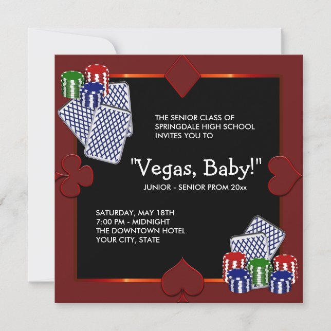 Las Vegas Casino Prom Inbjudningar (Framsida)