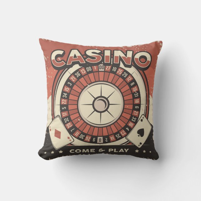 Las Vegas Casino Roulette Wheel Kudde (Framsida)
