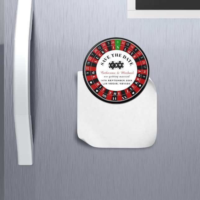 Las Vegas Casino Roulette Wheel sparar datumet Magnet (Skapare uppladdad)