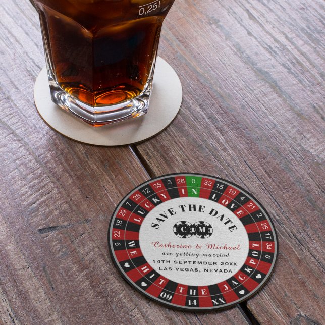 Las Vegas Casino Roulette Wheel sparar datumet Underlägg Papper Rund (Skapare uppladdad)