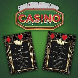Las Vegas Casino Royale Poker Birthday Inbjudningar