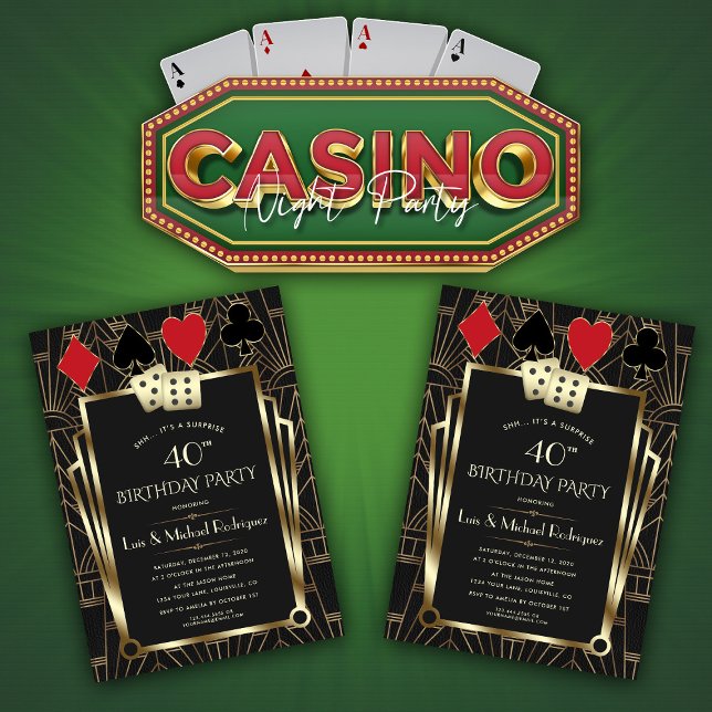 Las Vegas Casino Royale Poker Birthday Inbjudningar (Skapare uppladdad)