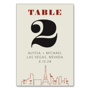 Las vegas Casino Skyline Bröllop Bordsnummer