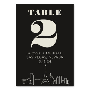 Las vegas Casino Skyline Bröllop Bordsnummer