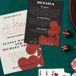 Las Vegas Casino Skyline Bröllop informationskort Tilläggskort