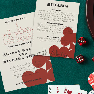 Las Vegas Casino Skyline Bröllop informationskort Tilläggskort
