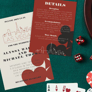 Las Vegas Casino Skyline Bröllop informationskort Tilläggskort
