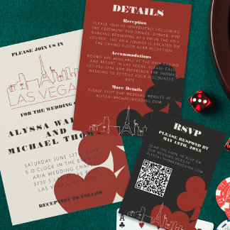 Las Vegas Casino Skyline Bröllop OSA QR-kod Tilläggskort