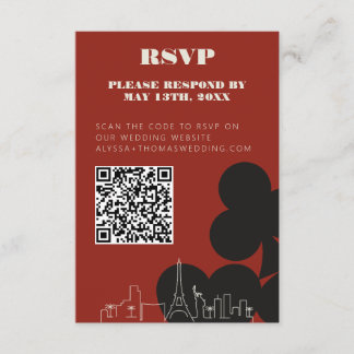 Las Vegas Casino Skyline Bröllop OSA QR-kod Tilläggskort