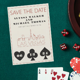 Las Vegas Casino Skyline Bröllop spara datum Inbjudningar