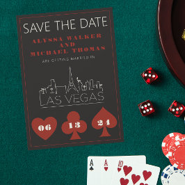 Las Vegas Casino Skyline Bröllop spara datum Inbjudningar