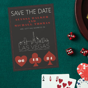 Las Vegas Casino Skyline Bröllop spara datum Inbjudningar
