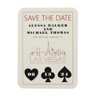 Las Vegas Casino Skyline Bröllop spara datum Magnet