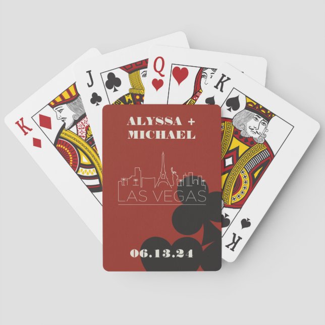Las Vegas Casino Skyline Wedding Favor Casinokort (Baksidan)