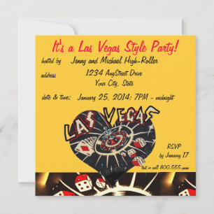Las Vegas Casino Stil Party Inbjudningar