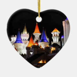 Las Vegas Castle Hotel Gaming Vegas City Colorful Julgransprydnad Keramik