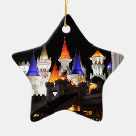 Las Vegas Castle Hotel Gaming Vegas City Colorful Julgransprydnad Keramik