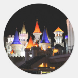 Las Vegas Castle Hotel Gaming Vegas City Colorful Runt Klistermärke