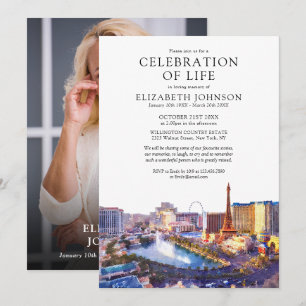 Las Vegas Celebration Of Life Begravning Foto Inbjudningar