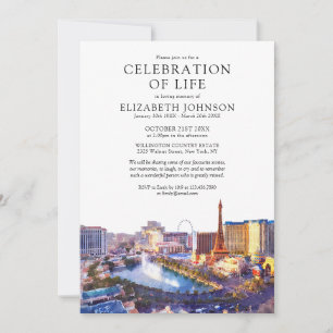 Las Vegas Celebration Of Life Begravning Minnesstu Inbjudningar