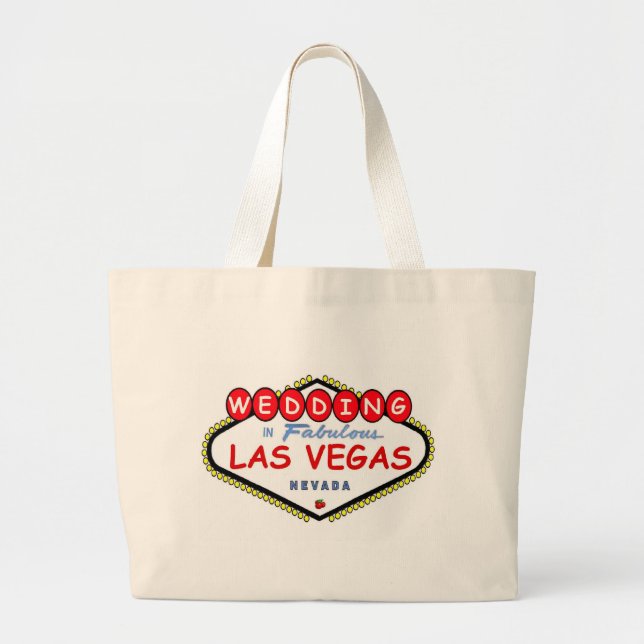 Las Vegas Cherry Red Bröllop Tote Bag, körsbär log Jumbo Tygkasse (Framsidan)
