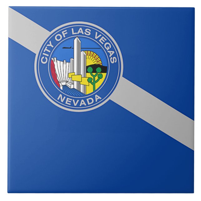 Las Vegas City Flagga Tile Kakelplatta (Framsidan)