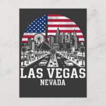 Las Vegas City Nevada Amerikansk Flagga