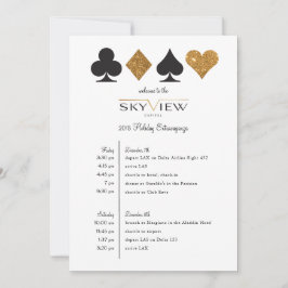 Las Vegas Corporate Event Timeline Guld Glitter Inbjudningar