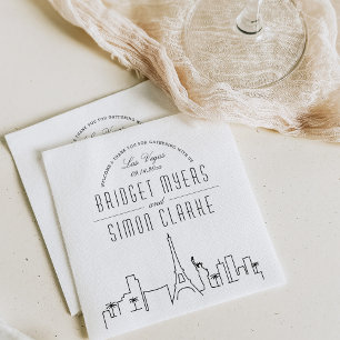 Las Vegas Deco Skyline Bröllop Event Napkins Pappersservett