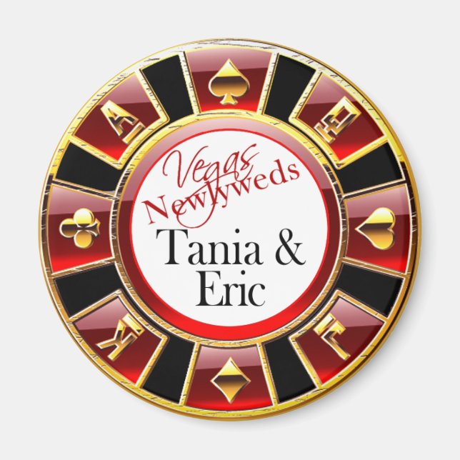 Las Vegas Deluxe Casino Chip Magnet Favor (Framsidan)