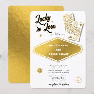 Las Vegas Destination Casino Bröllop Lucky i Kärle Inbjudningar