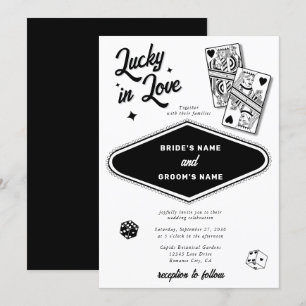Las Vegas Destination Casino Lucky i Kärlek Bröllo Inbjudningar