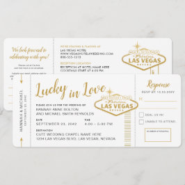 Las Vegas Destination Wedding Boarding Pass Biljet Inbjudningar